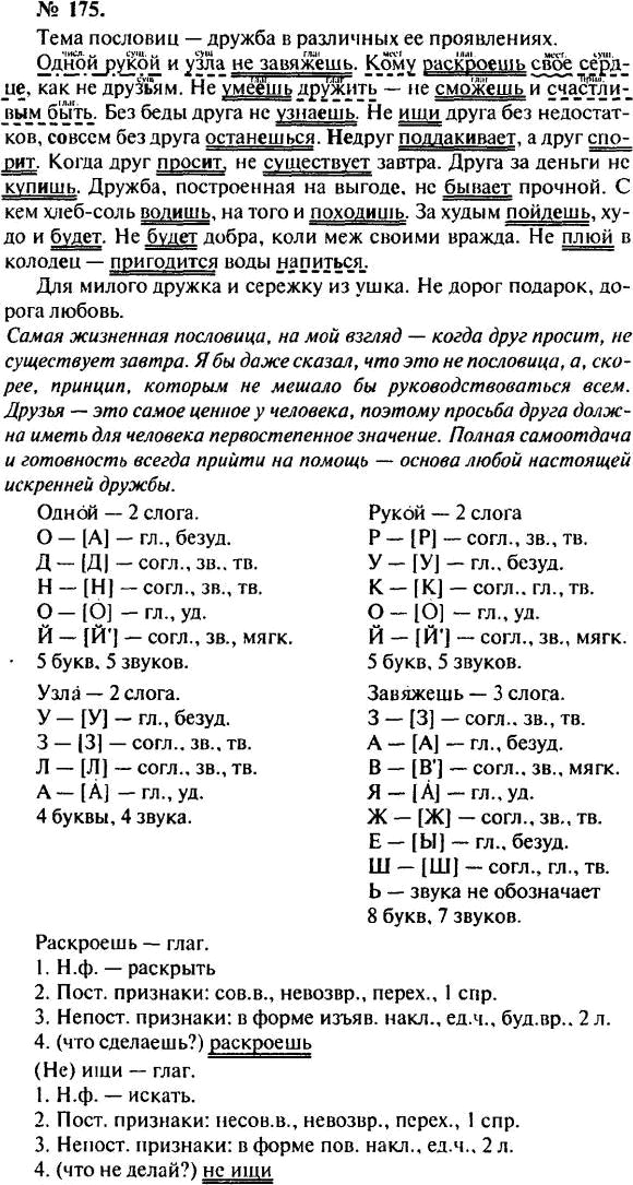 Картинка ГДЗ - Упражнение 175 ГДЗ Власенков 10-11 класс по русскому языку(стар). Перейти в <u> </u> Вариант 1